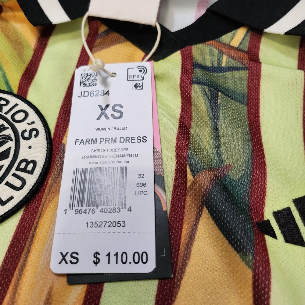 Womens Size XS adidas x Farm Rio Soccer Jersey Dress Premium Print Multi JD6284 - Picture 3 of 5